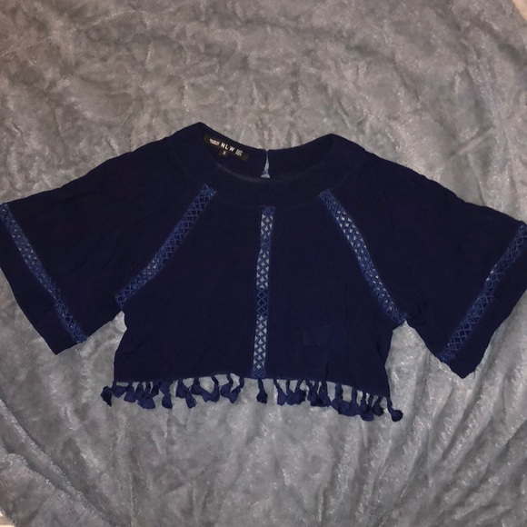 Deep blue crop top - Picture 1 of 8